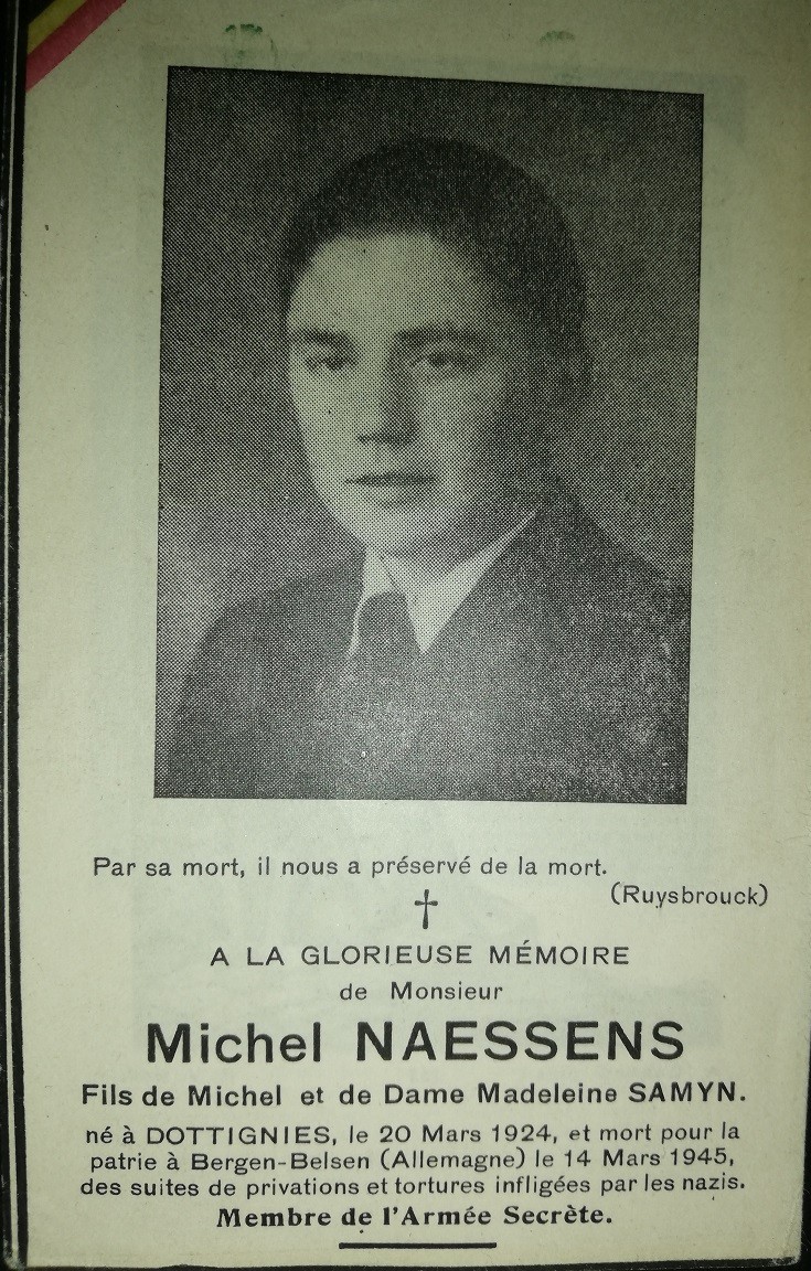 Faire-part de décès de Mr Michel Naessens