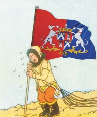 Tintin participe au Drapeau de Dottignies