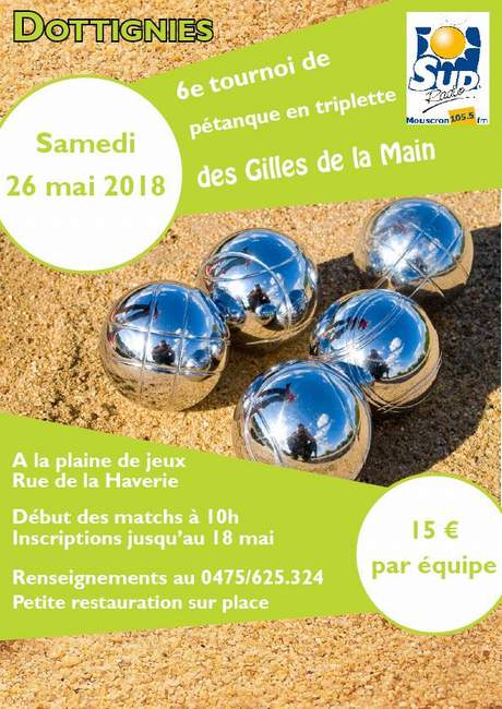 Pétanques en triplette des Gilles de la Main - Affiche