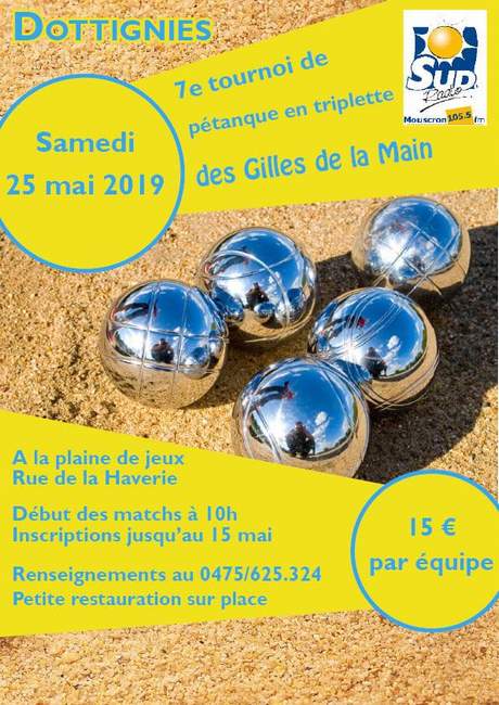 7e Tournoi de Pétanque en triplette - Dottignies
