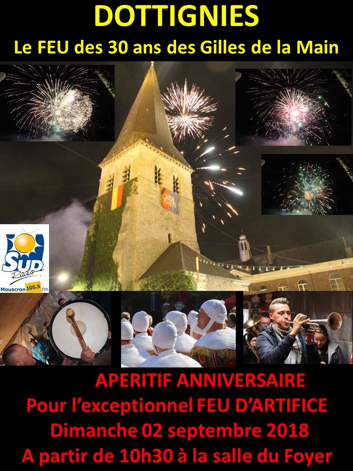 Apéro anniversaire du Feu d'artifice des Gilles - Dottignies