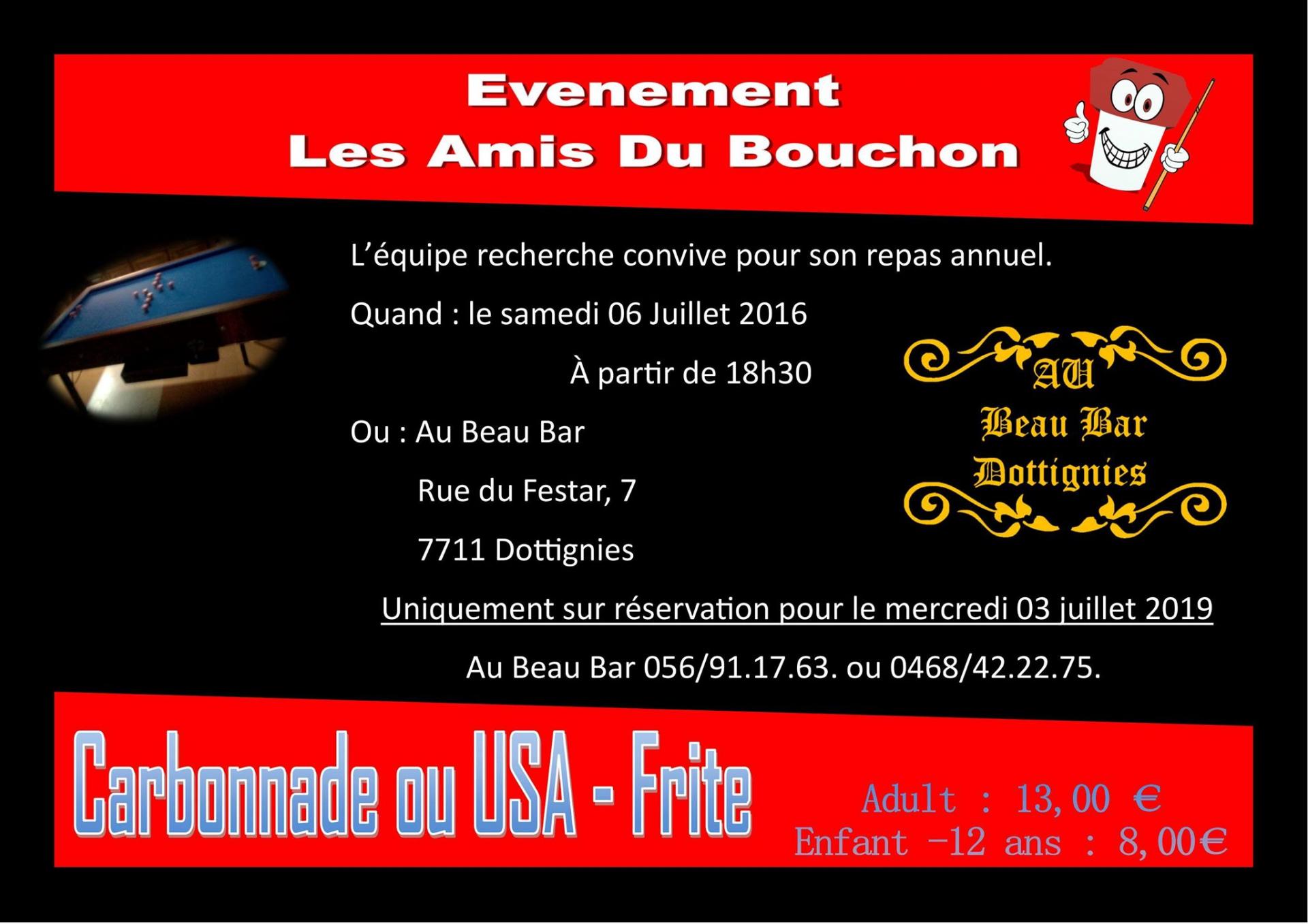 Repas annuel - Les amis du Bouchon - Dottignies