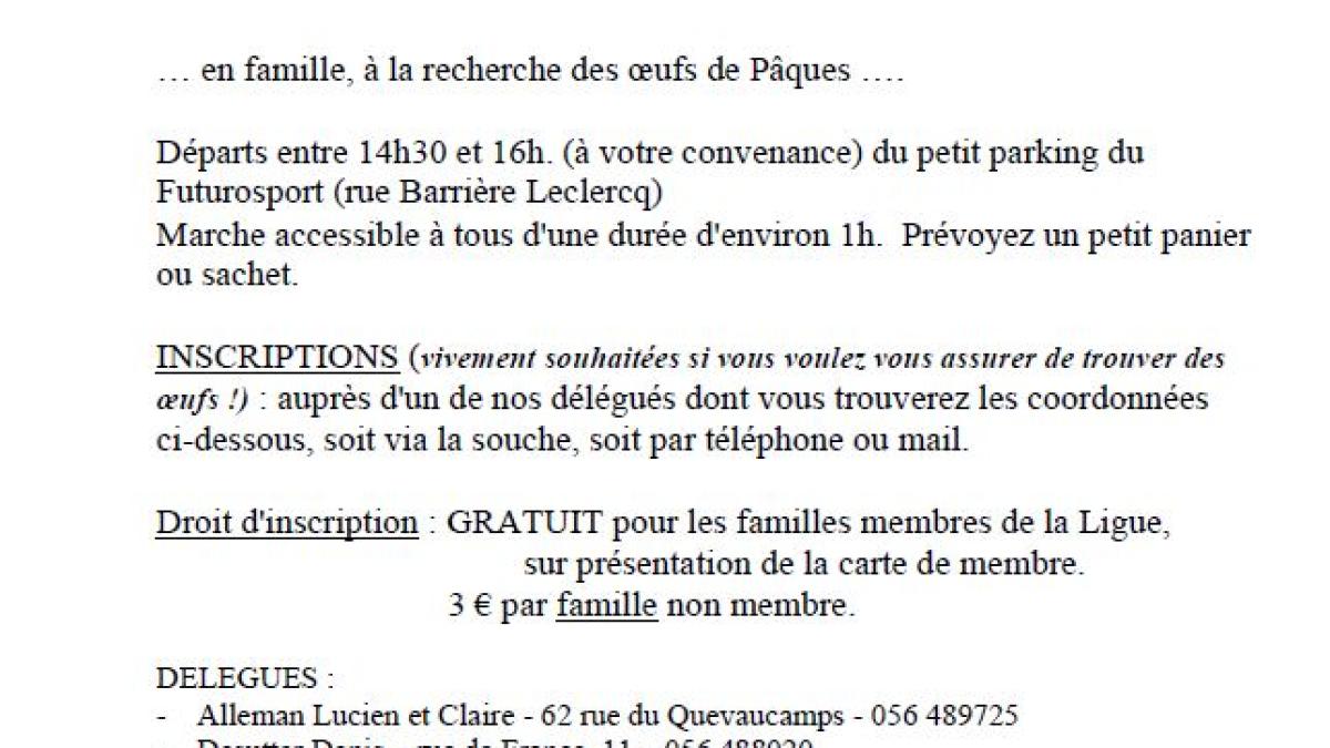 Marché aux Oeufs - Promenade/Rallye - Dottignies