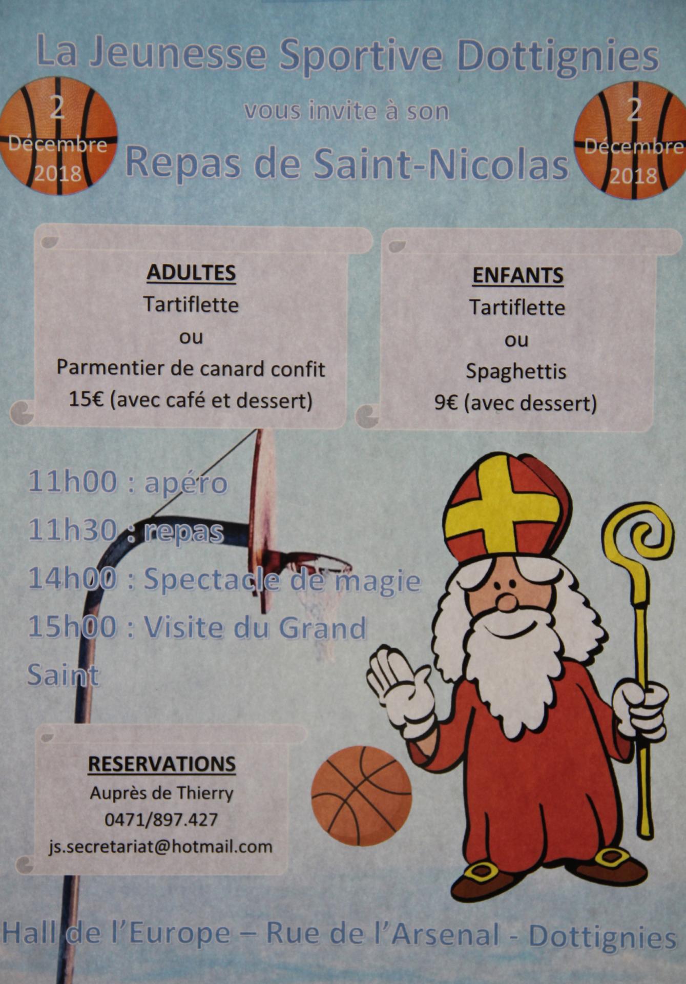 Repas de Saint-Nicolas de la Jeunesse Sportive - Dottignies
